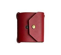AONEGOLD Upgraded Slim Leather Cash Wrap Wallet, 3 Adjustable Snaps Elastic Band Money Organizer, Compact Quick Access Bill Holder Minimalist Pocket Purse for Daily Use (Rouge)