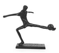 Aoneky Statue de Joueur Football en Fonte - Sculpture de Footballeur - Ornement en Métal Noir pour Décoration Ornement étagère Table de Basse Salon - Cadeau Artisanat Amis