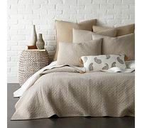 Aonelas Levtex Parure de lit au Point de Croix Taupe Lit Double/Queen