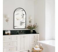AONELAS Minuover - Miroir Mural arqué pour Salle de Bain, 50,8 x 76,2 cm, Cadre en métal Noir pour entrée, Salon, Chambre à Coucher, décoration Murale