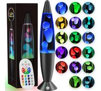 AONESY Grande lampe à lave avec 17 changements de couleur contrôlables : lampes à lave noire avec télécommande pour enfants et adultes | Lampe à lave à paillettes pour chambre à coucher, salon, bureau
