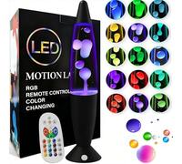 AONESY Lampe à lave pour enfants avec 17 changements de couleur : Grande lampe à lave pour la gestion du stress et la relaxation | Grandes lampes à lave noir or | Lampe à paillettes à intensité