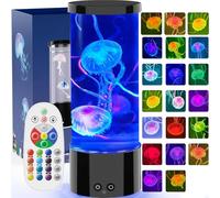AONESY Lampe Meduse Lampe A Lave Aquarium Réservoir Veilleuse avec Télécommande et 17 Effets de Lumière Changeants de Couleur, USB Lampe de Bureau pour Cadeau Noël Anniversaire et Décoration