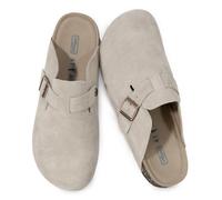 AONETIGER Mules et Sabots Femme Semelle Liège Bout Fermé GR.36-40 EU | Chaussons Pantoufles en Daim Cuir | Antidérapante Chaussures de Jardin | idéaux pour Maison, Bureau, Intérieur et Extérieur