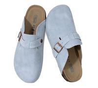 AONETIGER Mules et Sabots Femme Semelle Liège Bout Fermé GR.36-40 EU | Chaussons Pantoufles en Daim Cuir | Antidérapante Chaussures de Jardin | idéaux pour Maison, Bureau, Intérieur et Extérieur