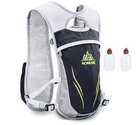 AONIJIE 5.5L Sac à Dos hydratation Sac à Dos extérieur Mochilas Trail Marathoner Running Race Gilet d'hydratation (Gris+2pcs 250ml Botella)