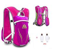 AONIJIE 5.5L Sac à Dos hydratation Sac à Dos extérieur Mochilas Trail Marathoner Running Race Gilet d'hydratation (Ros 2pcs 250ml Botella)