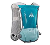 AONIJIE 5L Gilet Hydratation Running Femme et Homme Bretelles de Poitrine Réglables Léger et Réfléchissant Gilet de Course Marathon Randonnée (Vert Menthe)
