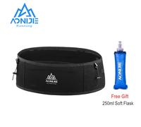 AONIJIE sac de taille de course hommes femmes Invisible Trail course ceinture hydratation taille Pack support pour téléphone gymnase Fitness Marathon W938S Black-Blue SM