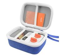 AONKE Coque rigide compatible avec lecteur de musique Yoto Mini Kids pour enfants, haut-parleur, lecture de cartes audio, radio (étui bleu + blanc)