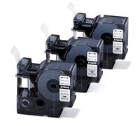AONOMI Lot de 3 rubans adhésifs en vinyle industriels compatibles avec Dymo Rhino 18445 19 mm x 5,5 m Noir sur blanc