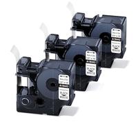 Aonomi - Ruban adhésif permanent en vinyle pour étiqueteuse - Pour DYMO 18445 18444 18443 18433 1805435 1805431 et DYMO Rhino 4200 5200 6000 - Pour étiqueter et plus encore 3/8'' Noir sur blanc