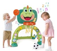 AONTESS Jouet Enfant 1 2 Ans : Panier de Basket & But de Foot Bébé, Jouet Musical, Jeu de Sport Intérieur et Extérieur, Cadeau de Noël et Anniversaire pour Filles et Garçons 1-2 Ans (Vert)