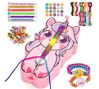 AONTESS Kit de Fabrication de Bracelets d'Amitié pour Filles, Art et Artisanat pour Enfants, DIY Kit Créatif Enfant 6 à 12 ans, Jouet pour Filles, Cadeau de Noël Anniversaire (Rose)