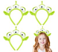 Aonuily Lot de 3 bandeaux à trois yeux en peluche avec oreilles d'extraterrestre Shrek, accessoires de déguisement pour enfants et adultes