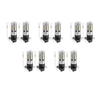 Aonukpdy 10 Pièces Séries H3 Super Brillant LED Brouillard Conduisant Ampoules DRL Kit 6000K Blanc