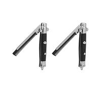 Aonukpdy 2X Acier Inoxydable Cheveux Peigne à Barbe Pliable Outils de Coiffure Switch Combo Poche Long Round La Peigne à Cheveux
