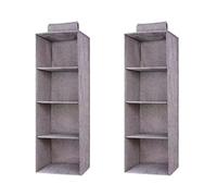 Aonukpdy 2X Armoire à Suspendre Sac de Rangement Intercalaire Tiroir Type Cintres Titulaire Organisateur Portable Suspendu (4 Couches)