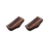 Aonukpdy 2X Peigne de Poche Bois de Vert Naturel Super Narrow Dent Bois Peignes Statiques Poux Barbe Peigne Coiffure Peigne en Bois de
