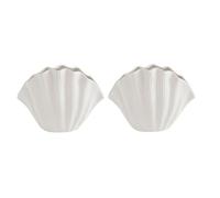 Aonukpdy 2X Vase en CéRamique en Forme de Coquille de Style Nordique, DéCoration de Maison, Support de Plante à Fleurs Artificielles, Vaisselle, Arrangement Floral A
