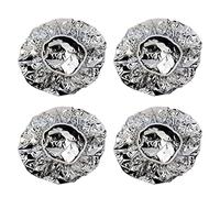 Aonukpdy 4X Bonnet de Douche Isolation Thermique Feuille D'Aluminium Chapeau Bonnet de Bain élastique pour les Femmes Salon de Coiffure Salle de Bain-Argent