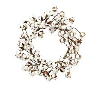 AONYAYBM Couronne de Fleurs en Coton Artificiel, Couronnes en Coton Véritable pour Porte D'entrée, Couronne de Porte de Bonne Qualité, Facile à Installer, Couronne de Porte D'entrée(#1)