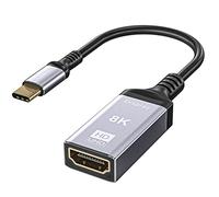 AOOCOO 8K USB C vers HDMI Adaptateur, USB Type C 3.1 vers HDMI 2.1 Mâle à Femelle 0.25m Adaptateur Supporte 4K@120Hz 8K@60Hz Ultra Resolution pour Dell, Lenovo, NVIDIA, AMD, etc