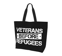 AOOEDM Anciens combattants avant les réfugiés Mesdames toile fourre-tout réutilisable sac à provisions