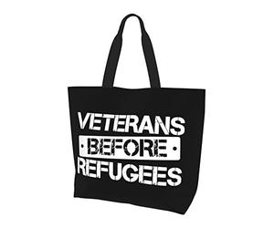 AOOEDM Anciens combattants avant les réfugiés Mesdames toile fourre-tout réutilisable sac à provisions