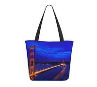 AOOEDM Beau Golden Gate Bridge At Night Ladies Shopping Bag 13x11x7in.Le cadeau parfait pour la Saint-Valentin.C'est de la Saint-Valentin pour maman, fille, épouse, etc.