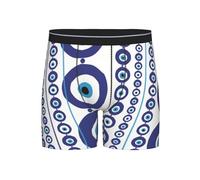 AOOEDM Boxer Bleu Grec Mauvais œil amulette Nazar pour Hommes, sous-vêtements de randonnée S-XXL