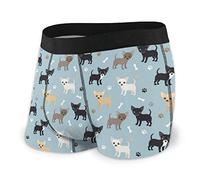 AOOEDM Boxer Homme nouveauté Boxer Shorts Chihuahua Chiens nouveauté Boxer Shorts sous-vêtements imprimés Stretch Boxer Tronc avec Pochette