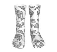 AOOEDM Chaussettes drôles de nouveauté de dauphin abstrait garder au chaud mignon chaussettes de tube d'équipage athlétique pour hommes femmes cadeau