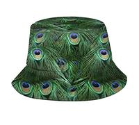 AOOEDM Conte de la Queue de Paon en Plein air Soleil pêcheur Chapeau Seau Casquettes Respirant Chapeaux de Plage pour Hommes Femmes