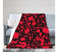 AOOEDM Couvertures de Couverture de 80 x 60 Pouces en Flanelle légère et Chaude Douce pour Le Camping ou la Sieste de Voyage (Classic Horror Blood Splatter Black)