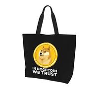AOOEDM Dans Dogecoin We Trust Ladies Canvas Tote Sac à provisions réutilisable