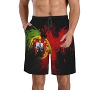 AOOEDM Drapeau du Portugal Short de Plage pour Hommes avec Poches Short de Bain d'été Maillots de Bain