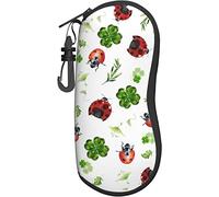 AOOEDM Étui à lunettes coccinelle avec mousqueton Ultra léger Portable fermeture éclair lunettes de soleil étui souple avec clip de ceinture pratique pour hommes femmes