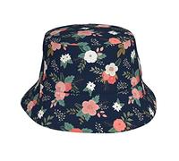 AOOEDM Floral Sweet Bouquets in Navy Unisex Bucket Hat Summer Travel Beach Sun Hat Wide Brim Fisherman Cap