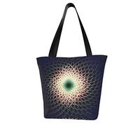 AOOEDM Fractals Sequences Sacred Geometry Sac d'épicerie réutilisable Sac à provisions Sac à bandoulière décontracté Sac à main pour homme femme Sac de marché ECO Sac de plage Sac de voyage Totes