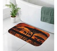 AOOEDM Girafe sous l'arbre en Afrique Tapis de diatomées imprimé, Tapis de Douche en Terre de diatomées, Tapis de Bain antidérapant à séchage Rapide, 19,7 x 31,5 po