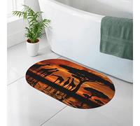 AOOEDM Girafe sous l'arbre en Afrique Tapis de diatomées imprimé, Tapis de Douche en Terre de diatomées, Tapis de Bain antidérapant à séchage Rapide, 19,7 x 31,5 po