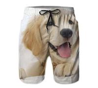 AOOEDM Golden Retriever Short de Plage d'été pour Homme