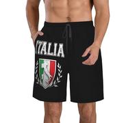 AOOEDM Italia Italie Drapeau Italien Short de Plage pour Hommes avec Poches Short de Bain d'été Maillots de Bain