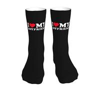 AOOEDM J'aime mon copain chaussettes femmes chaussettes de sport bas tube chaussettes haut décontracté contrôle de l'humidité chaussettes pour femmes hommes 16 pouces