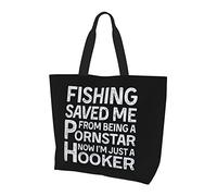 AOOEDM La pêche m'a sauvé d'être une star du porno maintenant je suis juste un sac à provisions réutilisable en toile pour femme