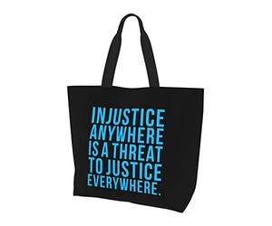 AOOEDM L'injustice n'importe où est une menace pour la justice partout Sac à provisions réutilisable en toile pour femme