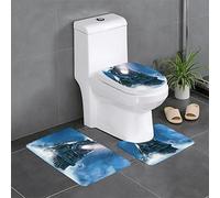 AOOEDM Lot de 3 Tapis de Salle de Bain Winter Christmas Snow Night Railway Train - Doux et Confortable avec Envers antidérapant - Absorbant et Lavable en Machine 61 x 40,6 cm