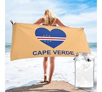 AOOEDM Love Cape Verde Serviettes de Plage pour Adultes Serviette de Bain Serviettes de Piscine Serviette de Vacances à séchage Rapide 31,5 × 63in