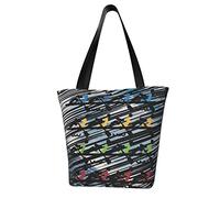 AOOEDM Love Rowing In Sea Sac d'épicerie réutilisable Sac à provisions Sac à bandoulière décontracté Sac à main pour hommes Femmes Sac de marché ECO Sac de plage Sac de voyage Totes